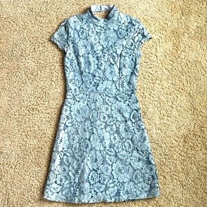 Miss Selfridge, Light Blue Lace Dress, Size 4 US.